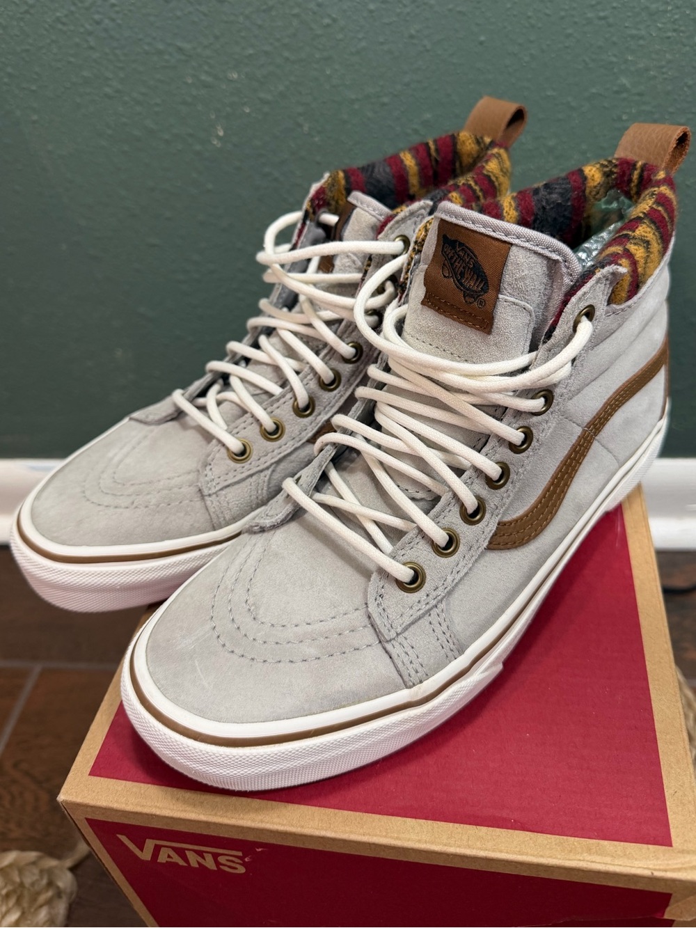 Vans Light Gray High-Top MTE sneakers with ScotchGuard protection
